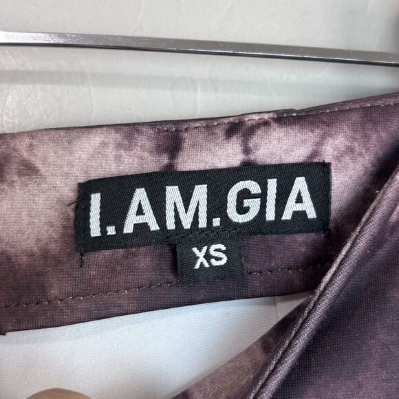 I AM GIA matching Set Size XS Crops Top Flared Pants Tan Tie Dye Festival Y2K - Picture 8 of 12